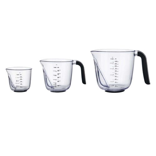 KitchenAid Set Of 3 Angled Measuring Jugs Onyx Black